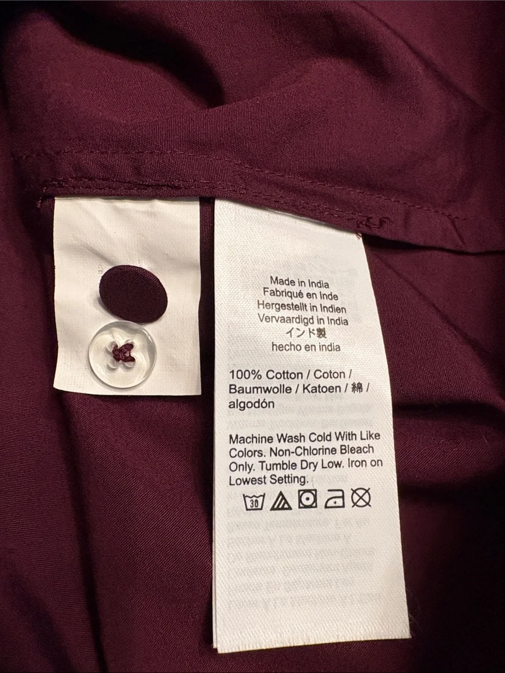 Madewell V-Neck Button-Front Top burgundy Women’s Size L NWT